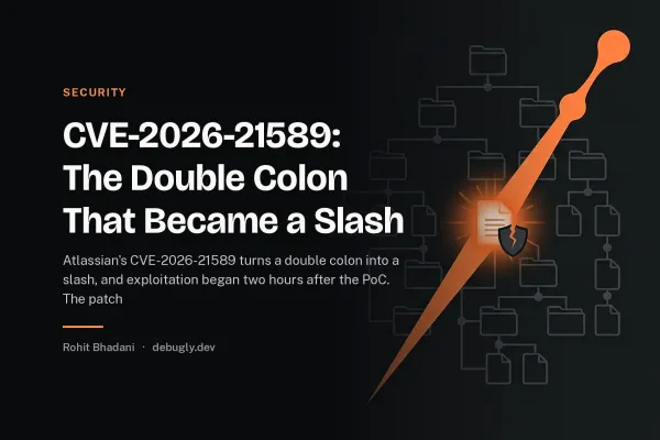 CVE-2026-21589: The Double Colon That Became a Slash. Feature image on debugly.dev